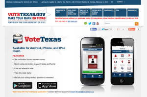 VoteTexas.gov app webpage